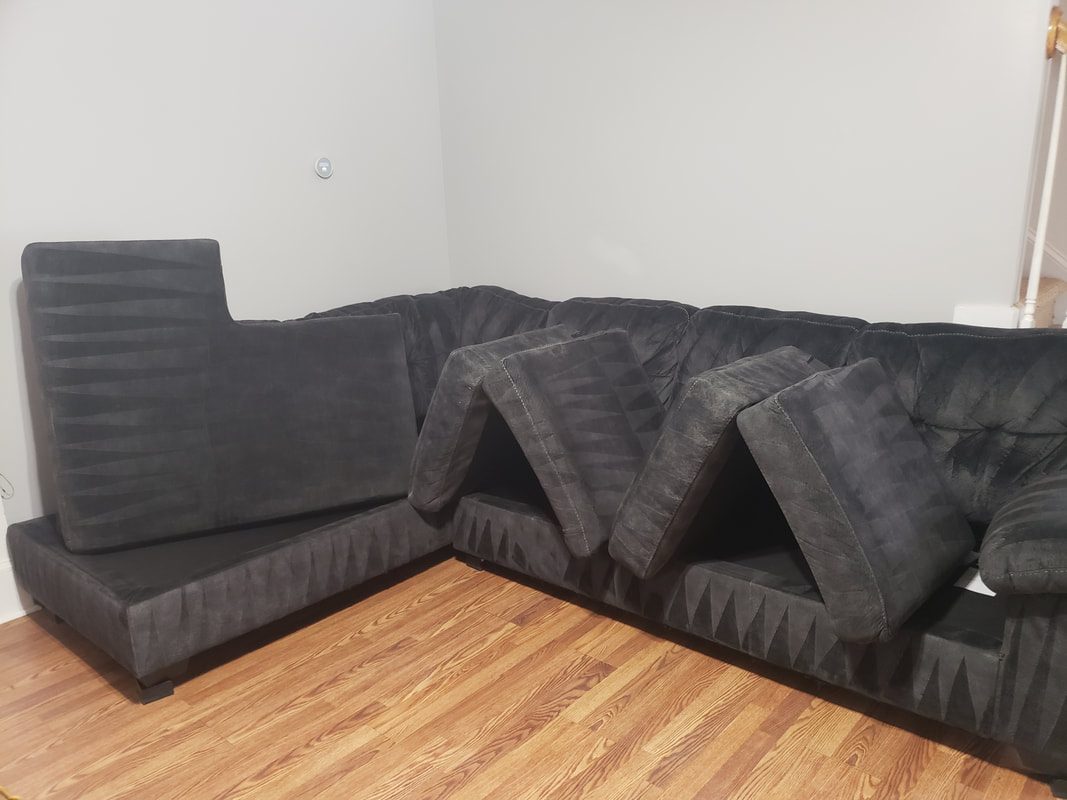 Sectional sofa after upholstery cleaning
